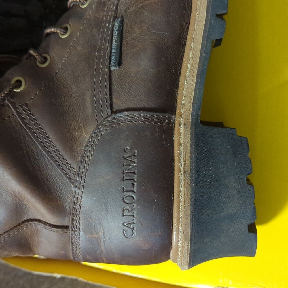 CAROLINA® Waterproof 8" Steel Toe Logger Mens 10 Brown Excellent - Picture 8 of 15